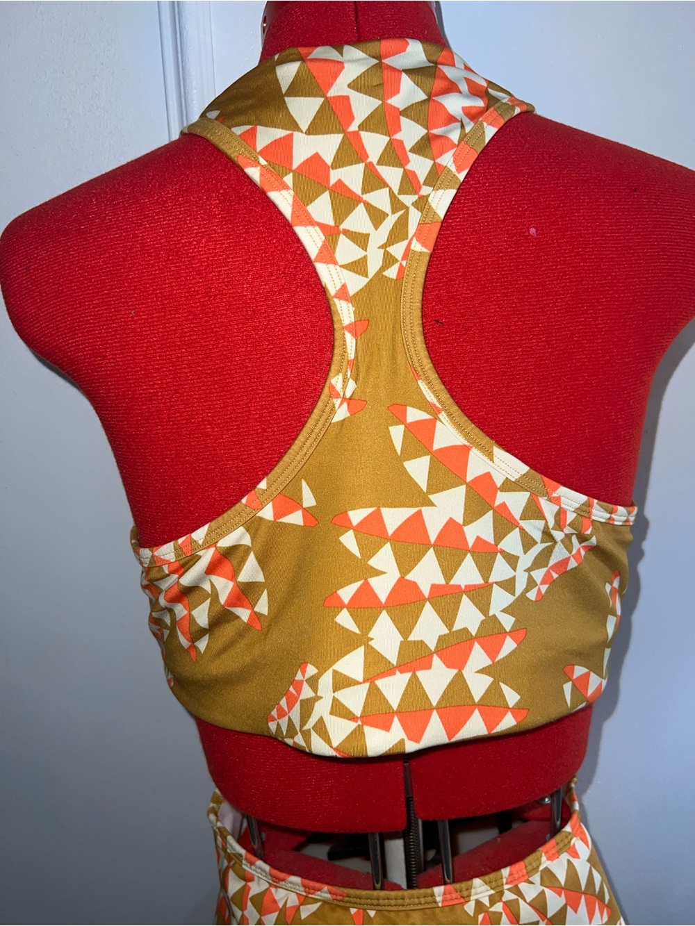 adidas  Farm Rio Mustard Geometric Cutout Maxi Dress size large - Picture 7 of 10